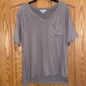 Tan vneck tshirt